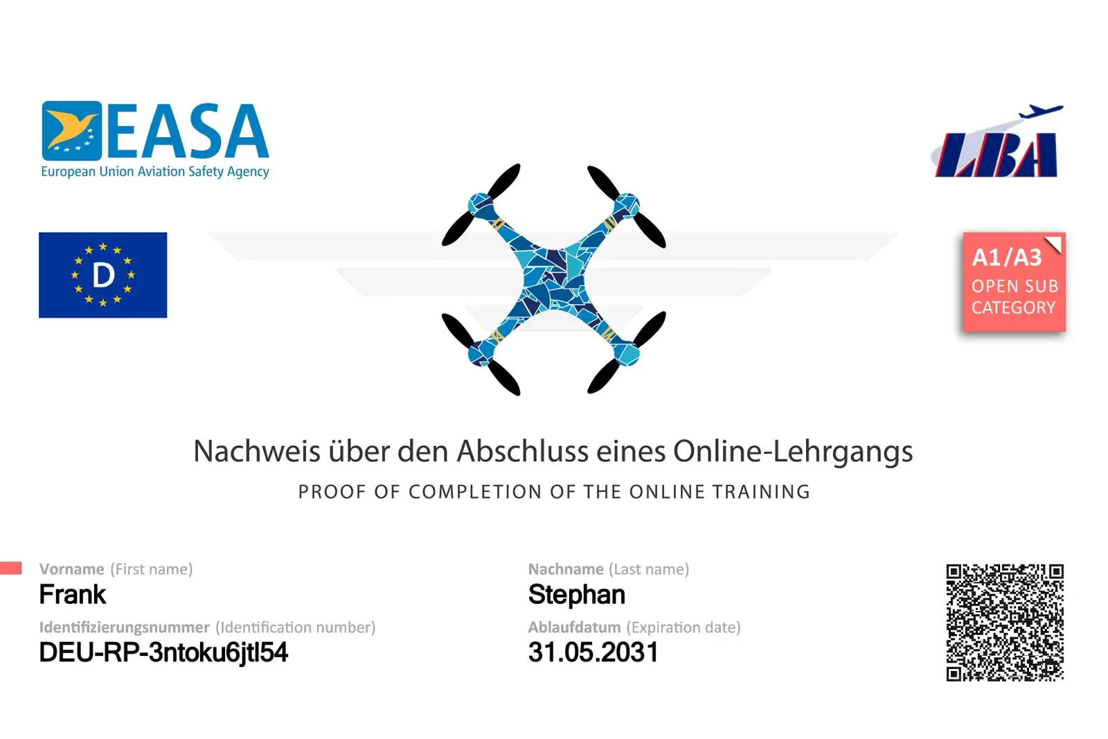 Drohnenführerschein A1/A3 für professionelle Drohnenaufnahmen von STEPHAN Digital